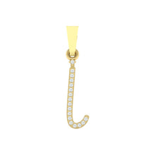 Load image into Gallery viewer, yellow gold alphabet initial letter 'i' diamond pendant - 1