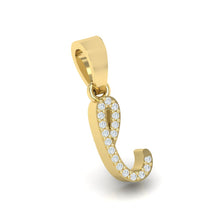 Load image into Gallery viewer, yellow gold alphabet initial letter 'l' diamond pendant - 3
