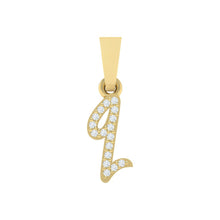 Load image into Gallery viewer, yellow gold alphabet initial letter 'q' diamond pendant - 1