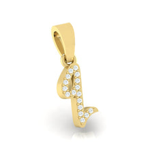 Load image into Gallery viewer, yellow gold alphabet initial letter 'q' diamond pendant - 3