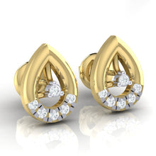 Load image into Gallery viewer, 18Kt gold real diamond earring by diamtrendz