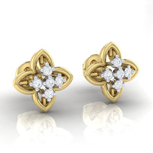 Load image into Gallery viewer, 18Kt gold real diamond earring by diamtrendz