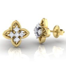 Load image into Gallery viewer, 18Kt gold real diamond earring by diamtrendz