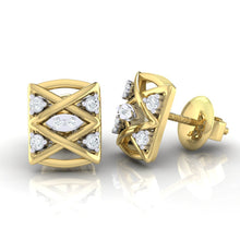 Load image into Gallery viewer, 18Kt gold real diamond earring by diamtrendz