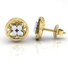 Load image into Gallery viewer, 18Kt gold real diamond earring by diamtrendz