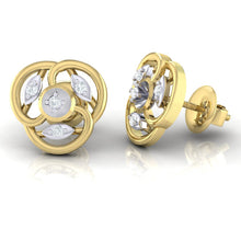 Load image into Gallery viewer, 18Kt gold real diamond earring by diamtrendz