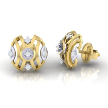 Load image into Gallery viewer, 18Kt gold real diamond earring by diamtrendz