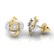 Load image into Gallery viewer, 18Kt gold real diamond earring by diamtrendz