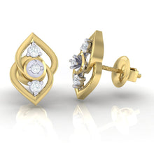 Load image into Gallery viewer, 18Kt gold real diamond earring by diamtrendz