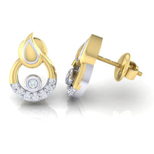 Load image into Gallery viewer, 18Kt gold real diamond earring by diamtrendz