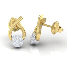 Load image into Gallery viewer, 18Kt gold real diamond earring by diamtrendz