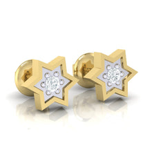 Load image into Gallery viewer, 18Kt gold real diamond earring by diamtrendz