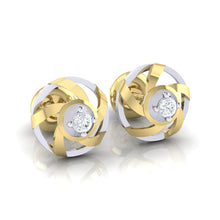 Load image into Gallery viewer, 18Kt gold real diamond earring by diamtrendz