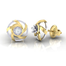 Load image into Gallery viewer, 18Kt gold real diamond earring by diamtrendz