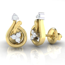 Load image into Gallery viewer, 18Kt gold real diamond earring by diamtrendz