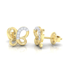 Load image into Gallery viewer, 18Kt gold real diamond earring 14(3) by diamtrendz
