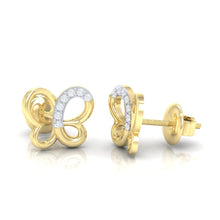 Load image into Gallery viewer, 18Kt gold real diamond earring 14(3) by diamtrendz