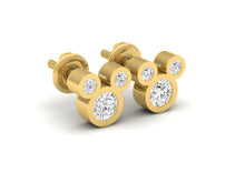 Load image into Gallery viewer, 18Kt gold real diamond earring 3(1) by diamtrendz