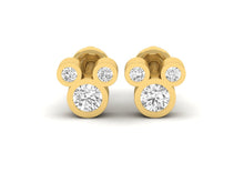 Load image into Gallery viewer, 18Kt gold real diamond earring 3(2) by diamtrendz