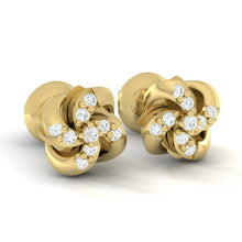 Load image into Gallery viewer, 18Kt gold real diamond stud earring 54(1) by diamtrendz