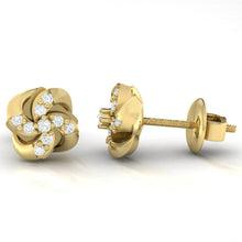 Load image into Gallery viewer, 18Kt gold real diamond stud earring 54(3) by diamtrendz