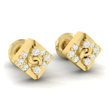 Load image into Gallery viewer, 18Kt gold real diamond earring by diamtrendz