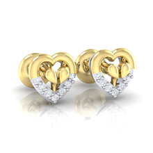 Load image into Gallery viewer, 18Kt gold heart diamond earring by diamtrendz
