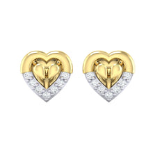 Load image into Gallery viewer, 18Kt gold heart diamond earring by diamtrendz
