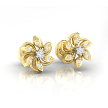 Load image into Gallery viewer, 18Kt gold floral diamond earring by diamtrendz