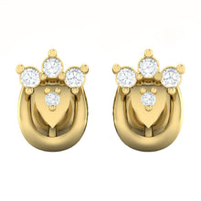 Load image into Gallery viewer, 18Kt gold real diamond earring by diamtrendz