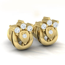 Load image into Gallery viewer, 18Kt gold real diamond earring by diamtrendz