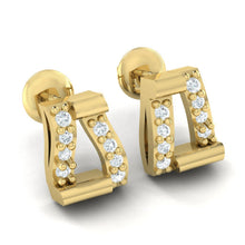 Load image into Gallery viewer, 18Kt gold real diamond earring by diamtrendz