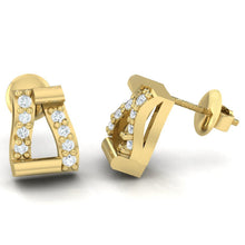 Load image into Gallery viewer, 18Kt gold real diamond earring by diamtrendz