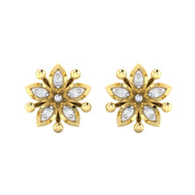 Load image into Gallery viewer, 18Kt gold floral diamond earring by diamtrendz