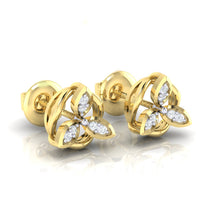 Load image into Gallery viewer, 18Kt gold real diamond earring by diamtrendz