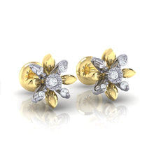 Load image into Gallery viewer, 18Kt gold floral diamond earring by diamtrendz