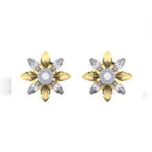Load image into Gallery viewer, 18Kt gold floral diamond earring by diamtrendz