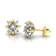 Load image into Gallery viewer, 18Kt gold floral diamond earring by diamtrendz