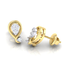 Load image into Gallery viewer, 18Kt gold real diamond earring by diamtrendz