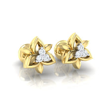 Load image into Gallery viewer, 18Kt gold floral diamond earring by diamtrendz