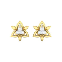 Load image into Gallery viewer, 18Kt gold floral diamond earring by diamtrendz