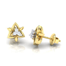 Load image into Gallery viewer, 18Kt gold floral diamond earring by diamtrendz