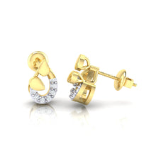 Load image into Gallery viewer, 18Kt gold real diamond earring by diamtrendz