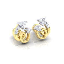 Load image into Gallery viewer, 18Kt gold spiral diamond earring by diamtrendz