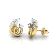 Load image into Gallery viewer, 18Kt gold spiral diamond earring by diamtrendz