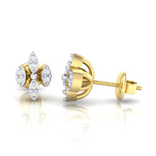 Load image into Gallery viewer, 18Kt gold real diamond earring by diamtrendz