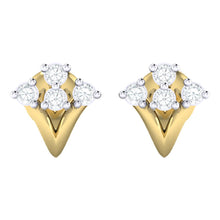 Load image into Gallery viewer, 18Kt gold real diamond earring by diamtrendz