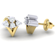 Load image into Gallery viewer, 18Kt gold real diamond earring by diamtrendz