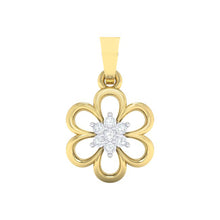 Load image into Gallery viewer, 18Kt gold floral diamond pendant by diamtrendz
