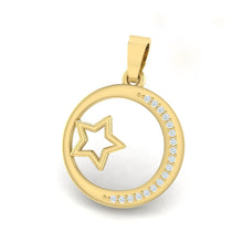 Load image into Gallery viewer, 18Kt gold real diamond star shape pendant by diamtrendz